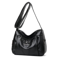 Women Pure Leather Messenger Purse Large Capacity Single Shoulder Bag