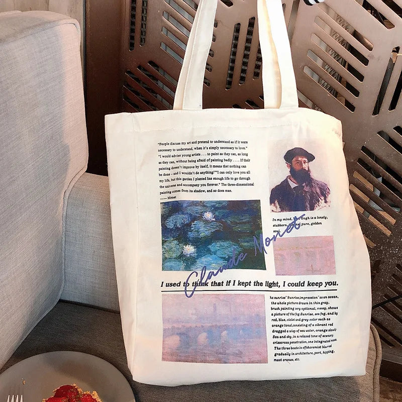 Female Large-capacity Canvas Shoulder Bag Women's Retro Print Handbag Leisure