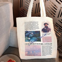 Female Large-capacity Canvas Shoulder Bag Women's Retro Print Handbag Leisure