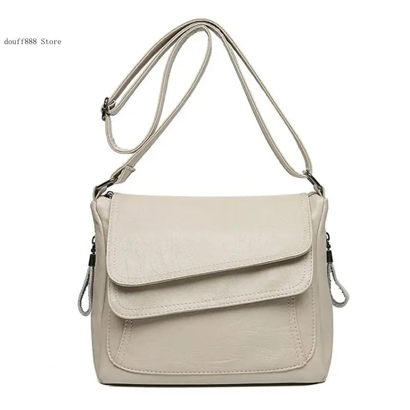 Vintage Leather Messenger Bag for Women