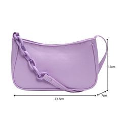 Women's Leather Chain Handbag Retro Casual Tote Shoulder Bag