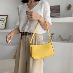 Women's Leather Chain Handbag Retro Casual Tote Shoulder Bag