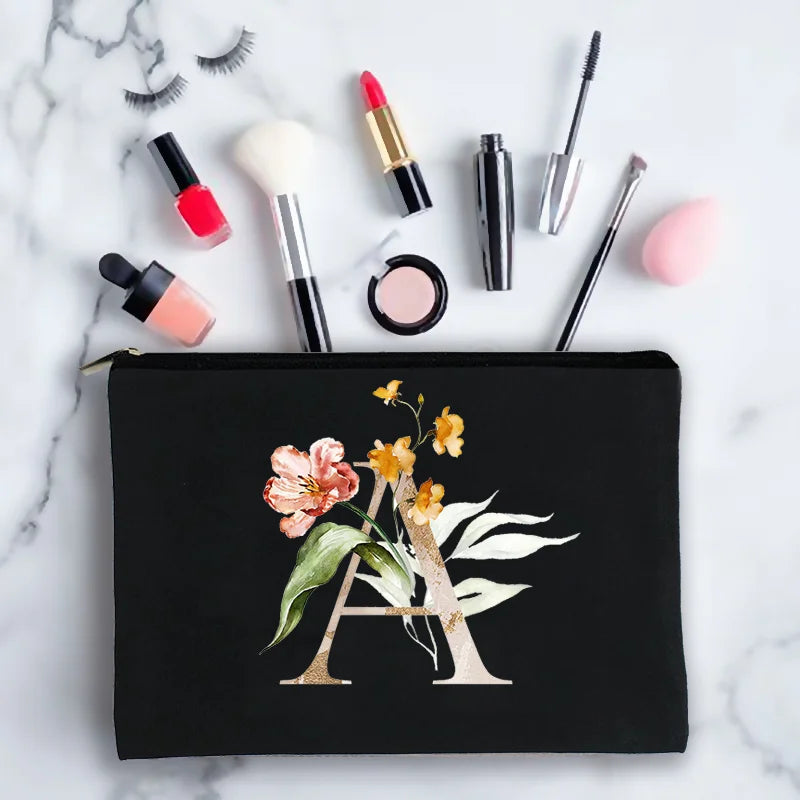 Flower Print Bridesmaid Makeup Bag Gift