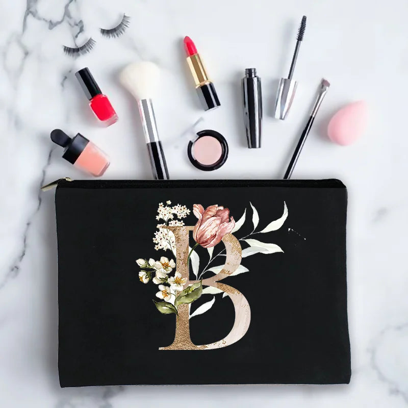 Flower Print Bridesmaid Makeup Bag Gift