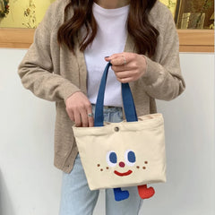 Ins Embroidery Mini Canvas Lunch Bag for Women