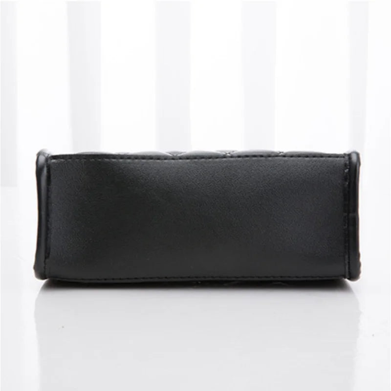 Embroidered Checkered Crossbody Bag with Lock for Women