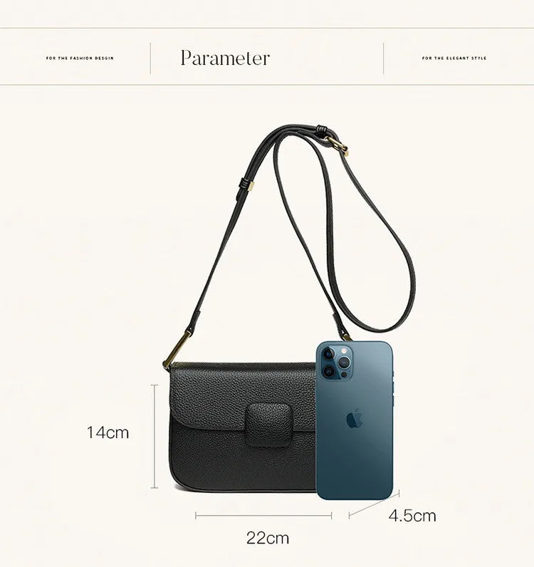 Women's Leather Messenger Bag Small Ladies Handbag Crossbody Shoulder Bag