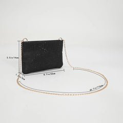 Women's Messenger Bag with Rhinestone Square Design