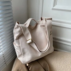 Female Minimalist Canvas Work Laptop Shoulder Bag