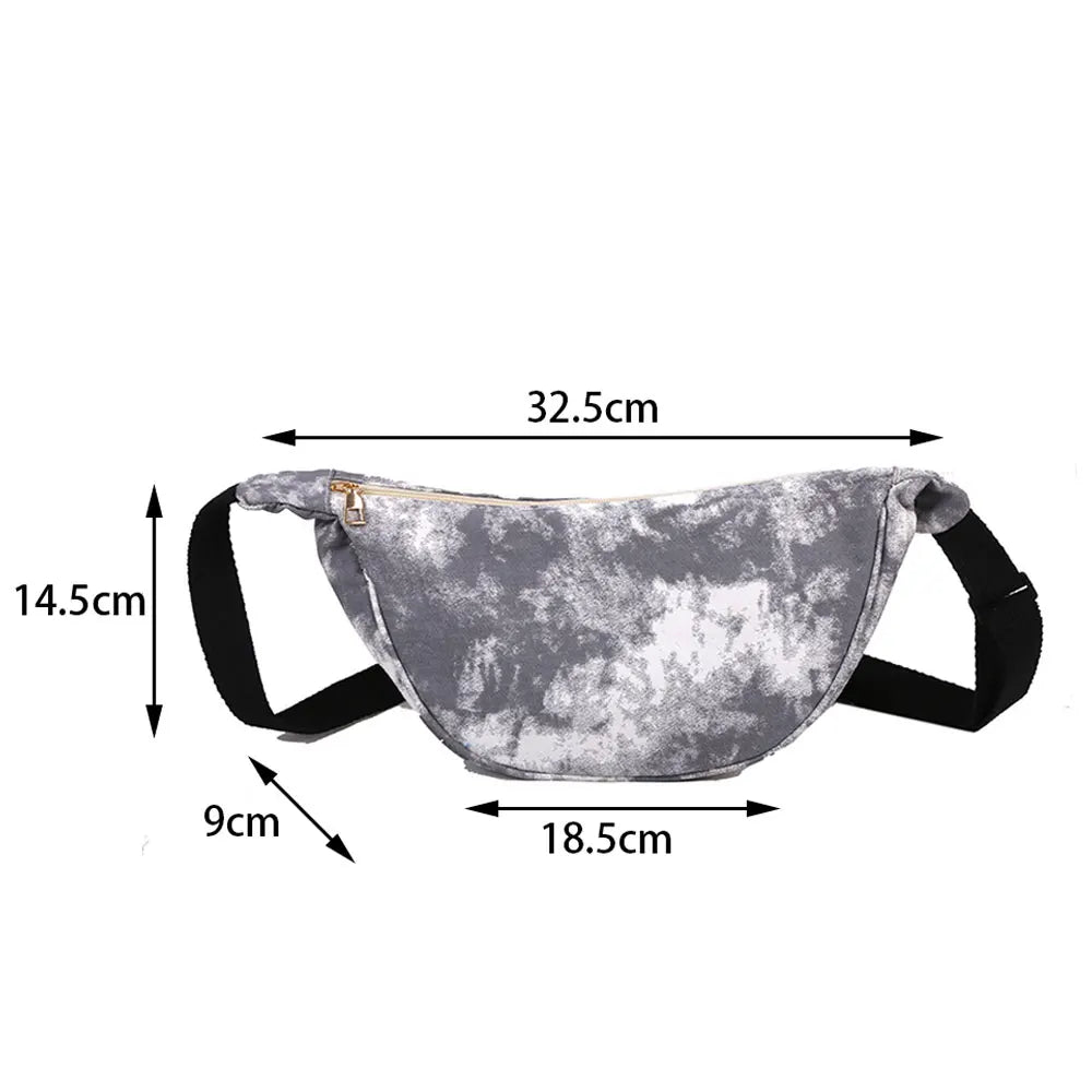 Women's Tie Dye Canvas Hobo Bag Shoulder Messenger Purse