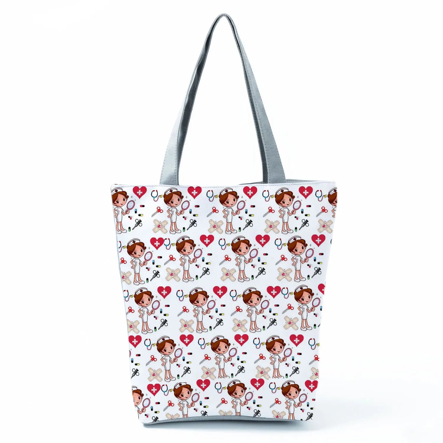 Female Nurse Printed Shopping Bag Love Eco Reusable Shoulder
