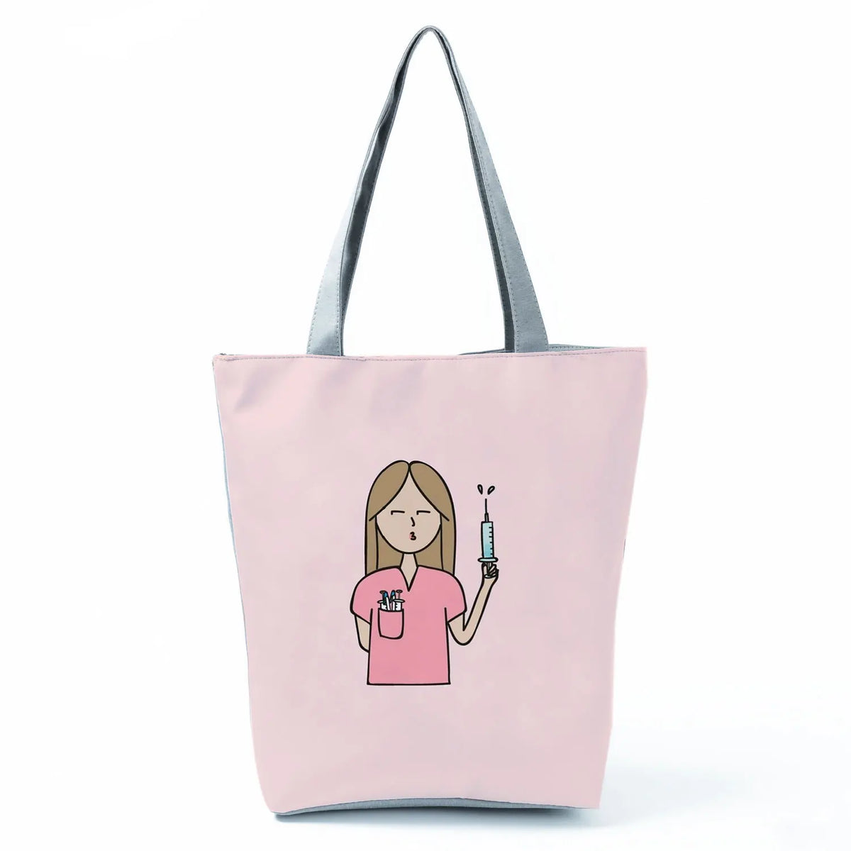 Nurse Printed Shopping Bag Large Capacity Eco Reusable