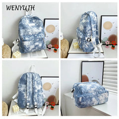 Female Nylon Backpack Casual Women Shoulder Bag Solid School Bag
