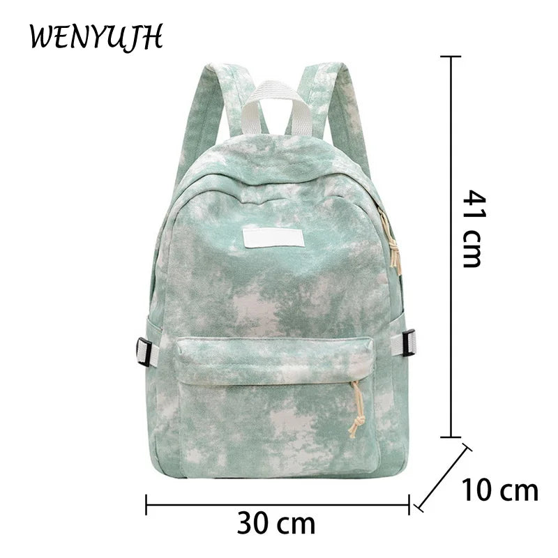 Female Nylon Backpack Casual Women Shoulder Bag Solid School Bag