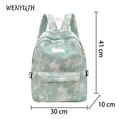 Female Nylon Backpack Casual Women Shoulder Bag Solid School Bag