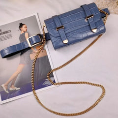 Women's Leather Waist Belt Bag Serpentine Phone Pouch