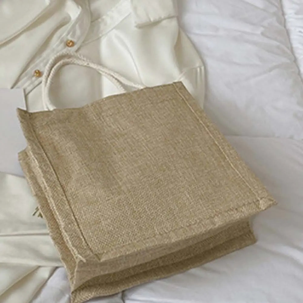 Female Retro Ethnic Shoulder Bag Linen Tassels Tote Handbag