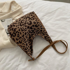 Leopard Pattern Shoulder Bag Casual Large Underarm Bags Handbag