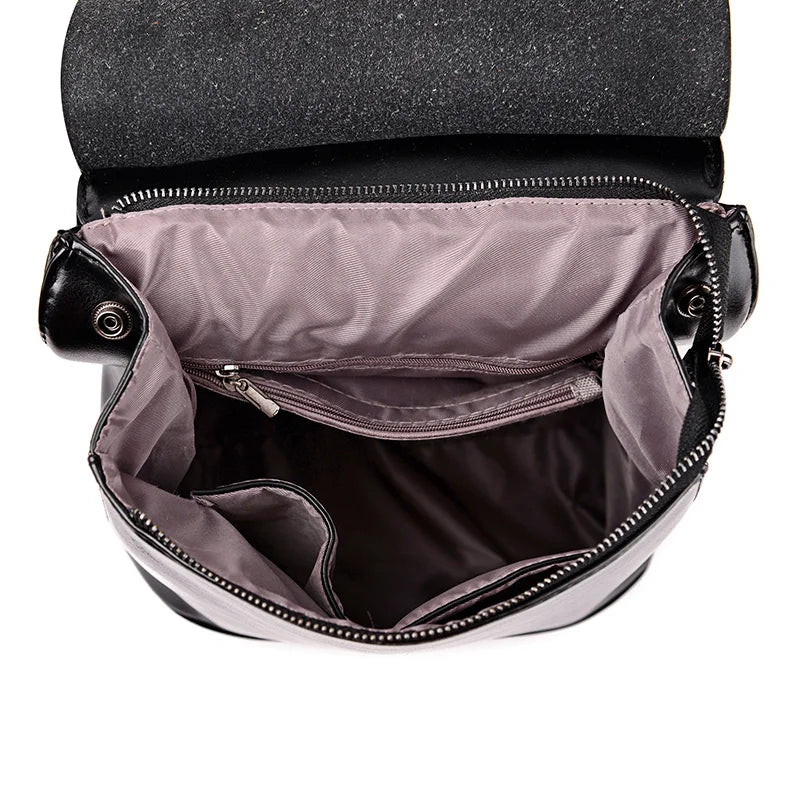 Women's PU Leather School Shoulder Bagpack