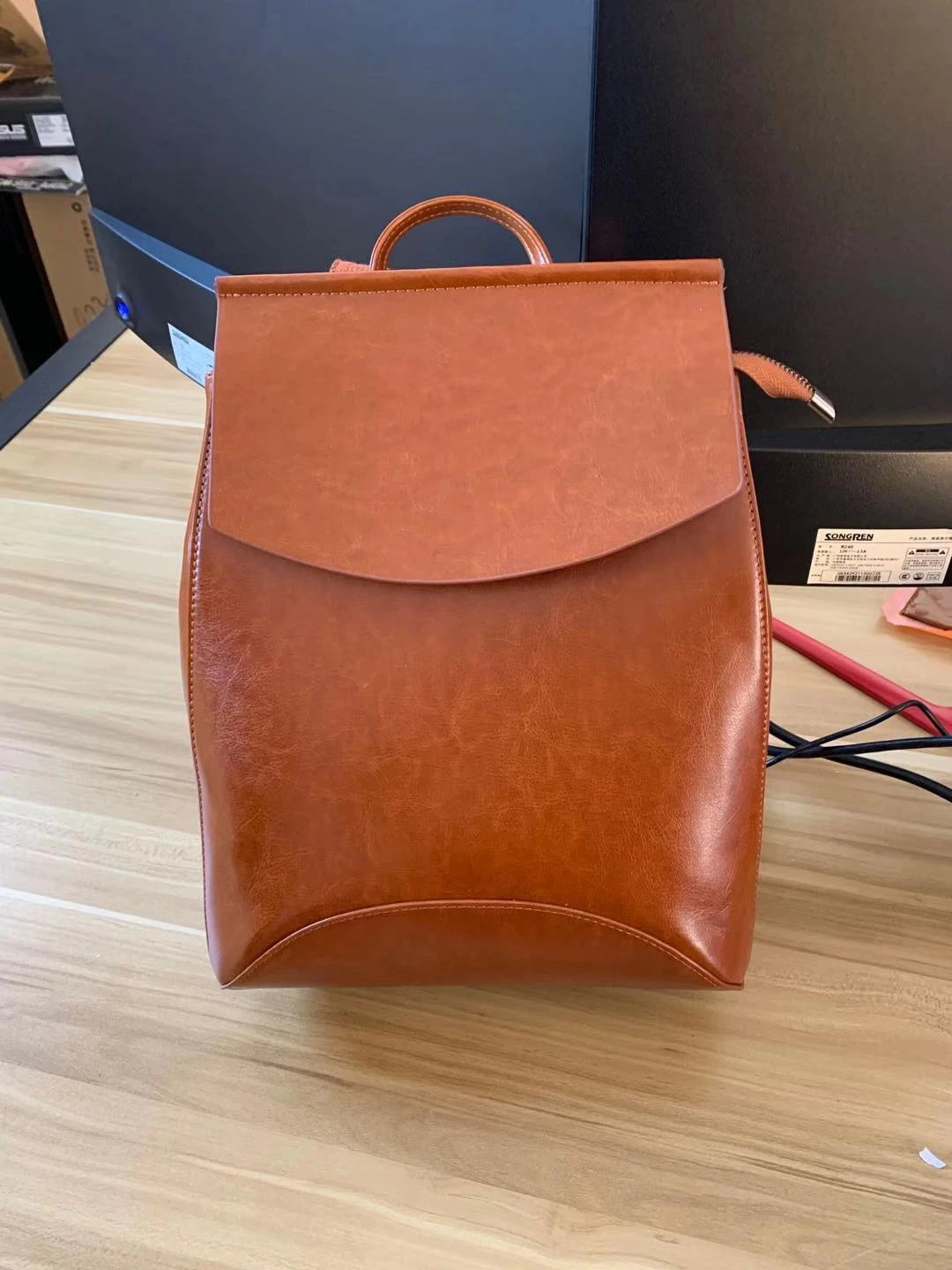 Women's PU Leather School Shoulder Bagpack