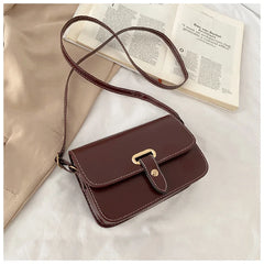 Retro Small Square Bag Lock Bag Pu Leather Twist Braid Shoulder Messenger