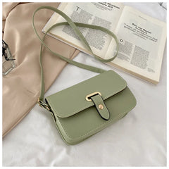 Women's Retro Small Square Leather Shoulder Bag with Twist Braid Lock
