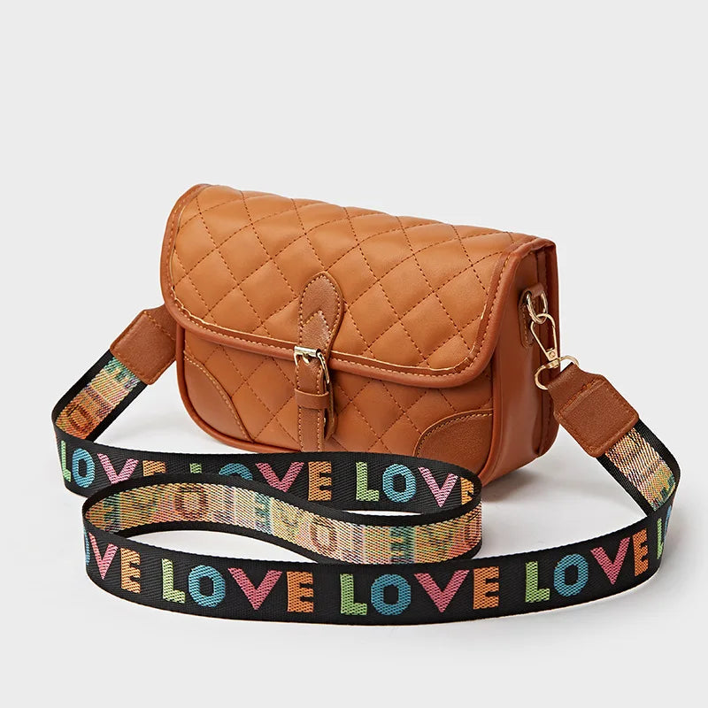 Women's Retro Leather Shoulder Bag with Buckle