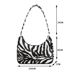 Vintage Leather Animal Pattern Shoulder Bag