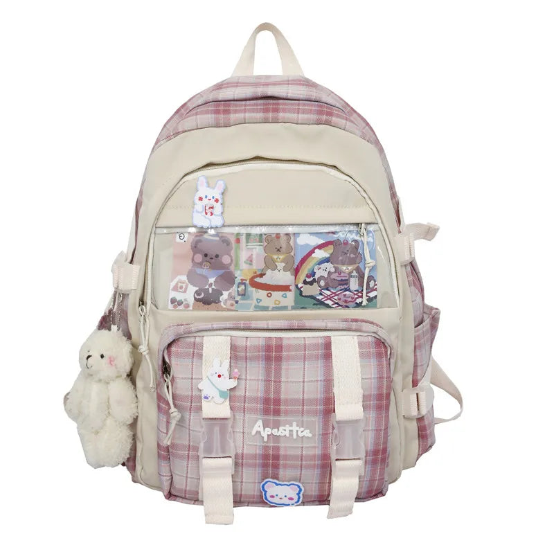 Female Shoulder Bag Women Plaid College Preppy Bag Girls School Bag