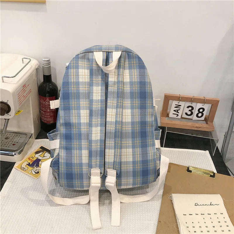 Female Shoulder Bag Women Plaid College Preppy Bag Girls School Bag