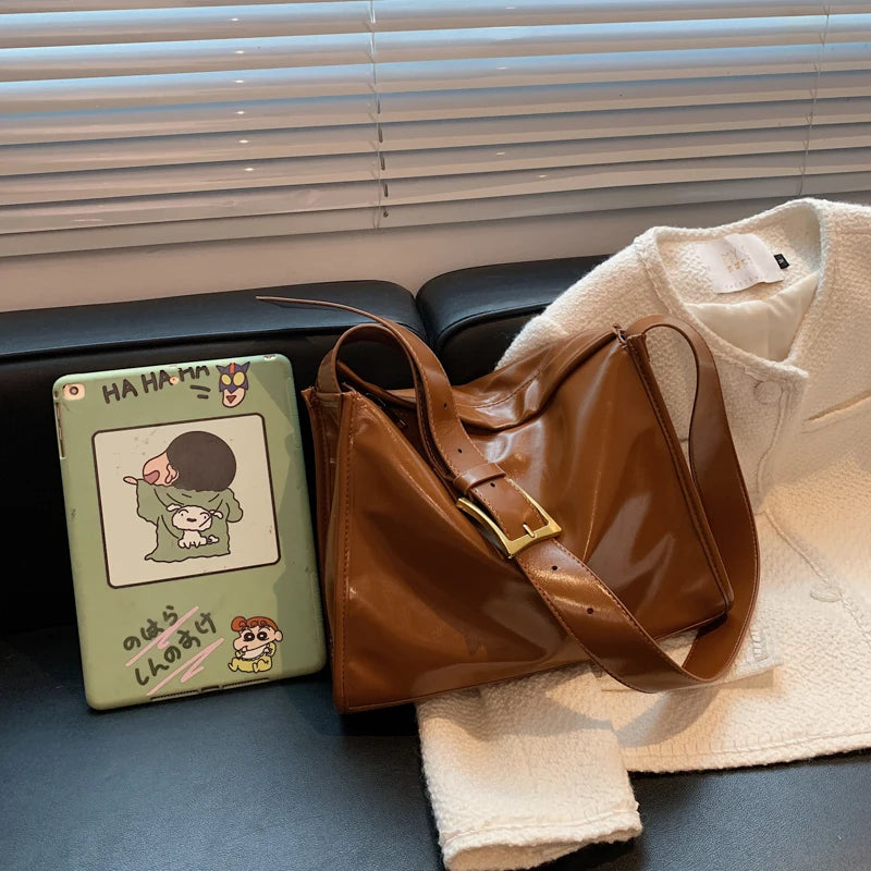 Women's Leather Crossbody Messenger Bag Small Square Handbag