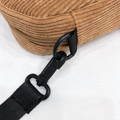 Women's Small Corduroy Shoulder Bag Messenger Crossbody Zipper Purse