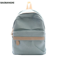 Small Fresh Canvas Backpack Women Solid School Backpacks Travel Shoulder Bags