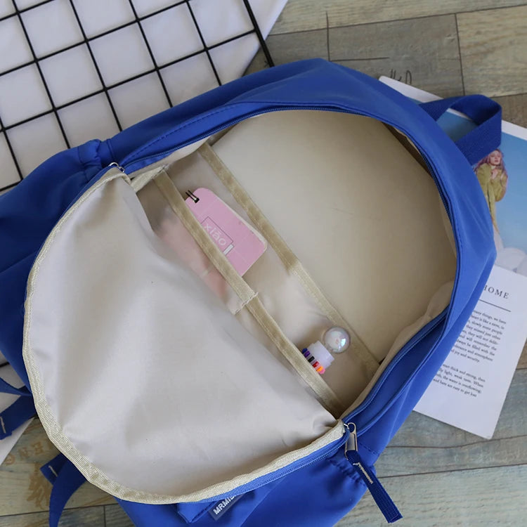 Female Small Fresh Nylon Backpack Women Solid School Backpack
