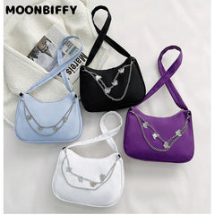 Small Square Shoulder Bag Nylon Handbag