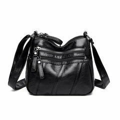Women's Soft PU Leather Shoulder Bag Multi-Pocket Crossbody Bag
