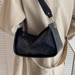Women's Vintage Leather Shoulder Bag Plaid Crossbody Bag