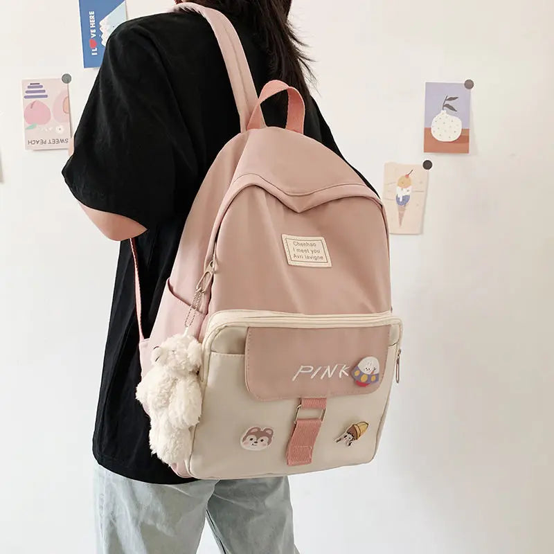 Female Student Harajuku Backpack Large Capacity Nylon School Bag