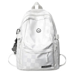 Women's Plaid School Bag Student Backpack