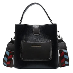 Female Tote Bucket Bag High PU Leather Shoulder Messenger Bag