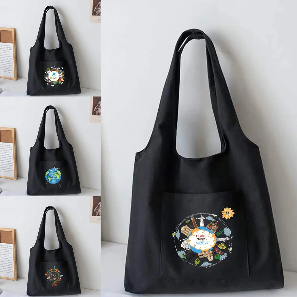 Female Travel Canvas Vest Bag Eco Handbag