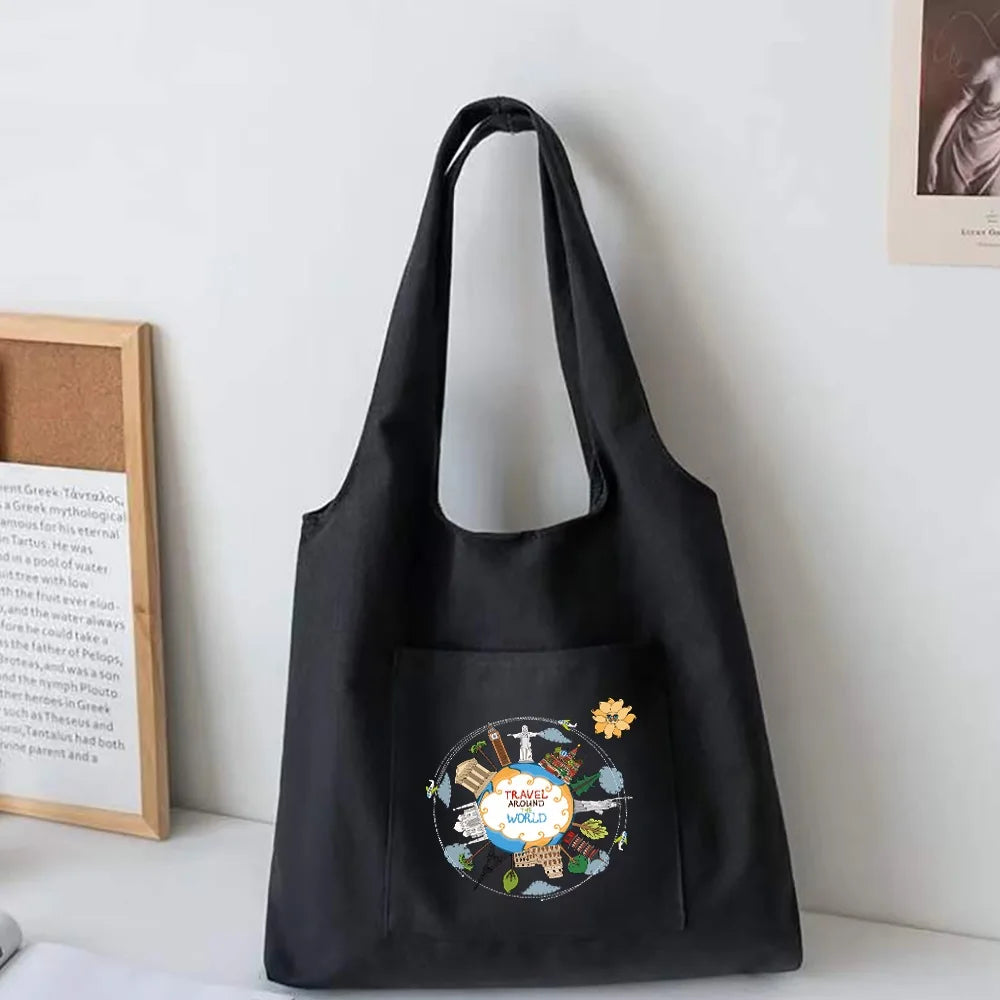 Female Travel Canvas Vest Bag Eco Handbag