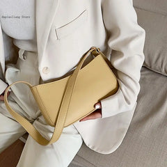 Women's Small PU Leather Shoulder Bags - Solid Travel Totes
