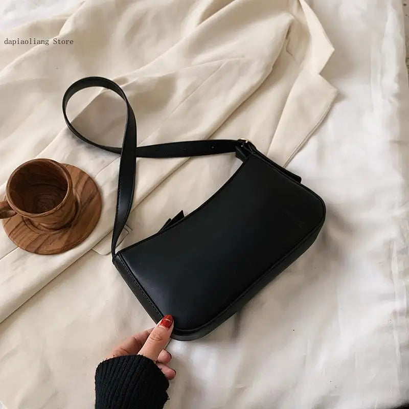 Women's Small PU Leather Shoulder Bags - Solid Travel Totes