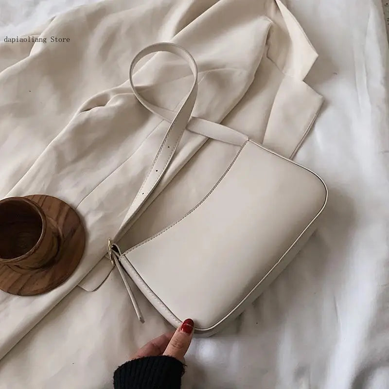 Women's Small PU Leather Shoulder Bags - Solid Travel Totes