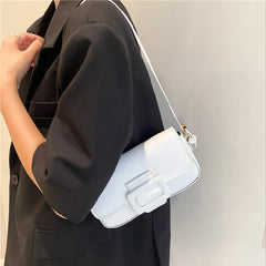 Female Underarm Bag Solid Mini Square Bag Portable Shoulder Bags