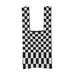 Women's Woolen Knit Clash Striped Wrist Bag Vintage Handbag
