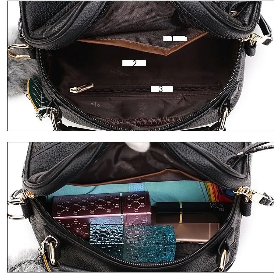 Women's Shoulder Bag Crossbody Handbag Travel Hairball Bag