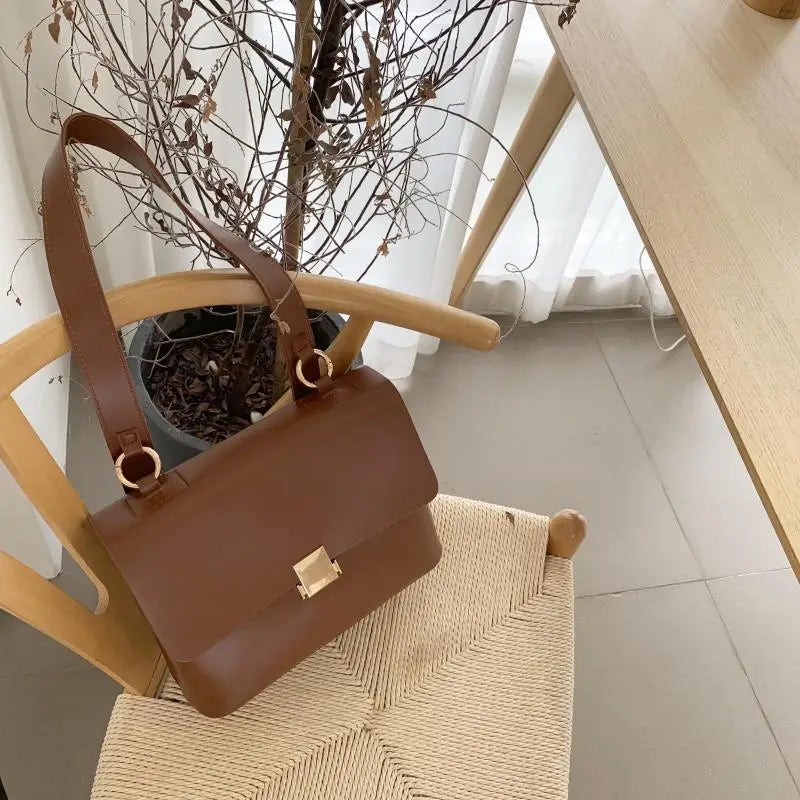 Retro Messenger Bag PU Leather Large Handbag Casual Shoulder Bag