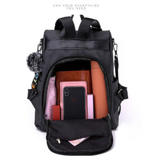Khaki Waterproof Oxford Cloth Backpack for Women